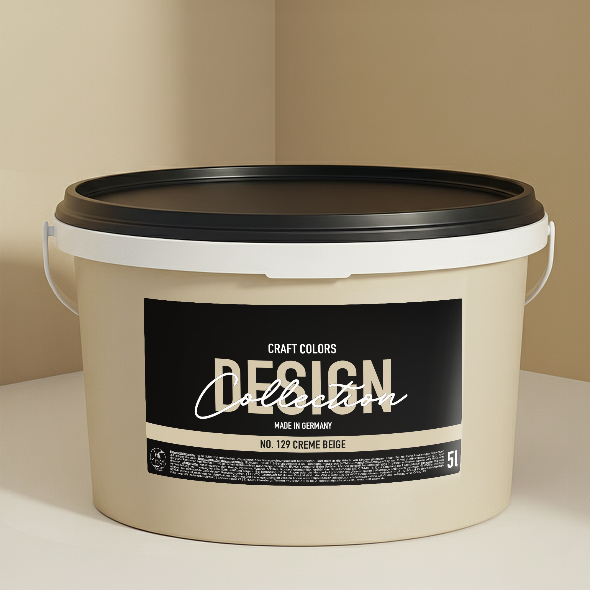 Peinture murale beige mat n° 129 Design Collection 5L