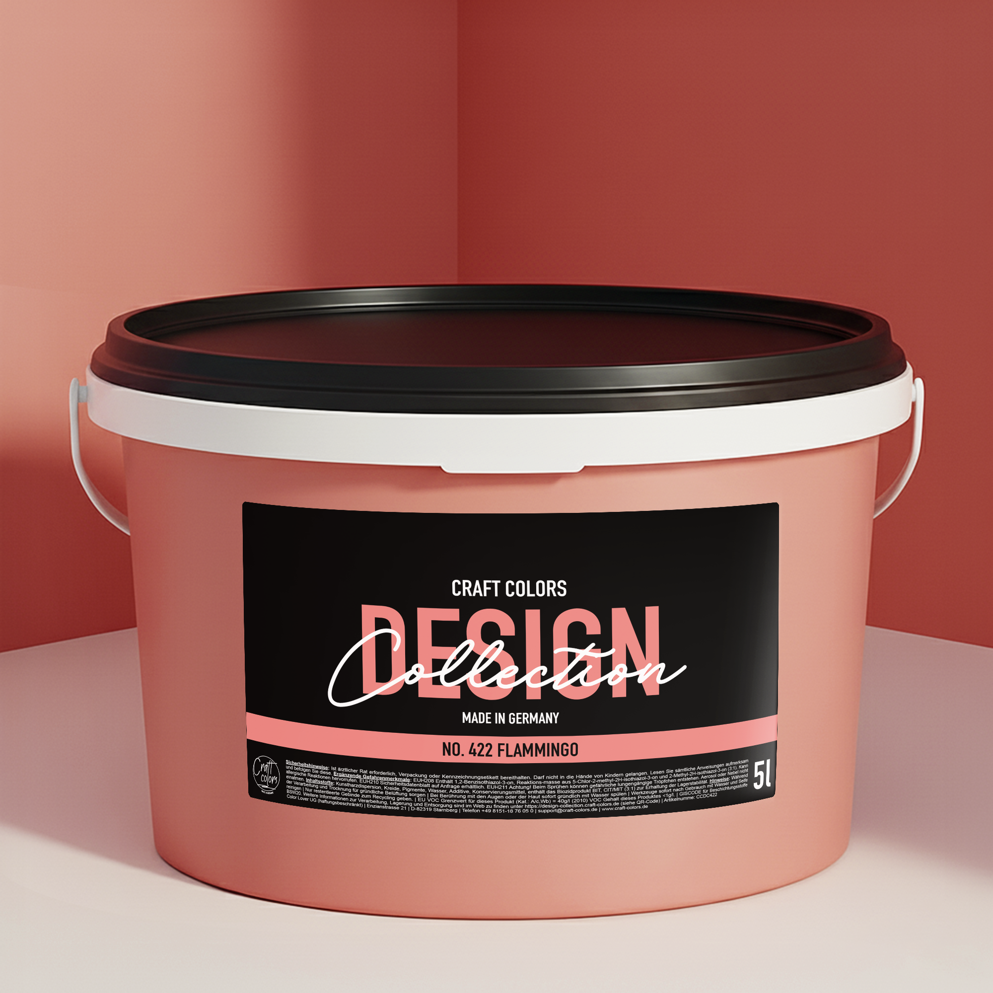 Peinture murale mate Flamingo Coral n° 422 Design Collection 5L